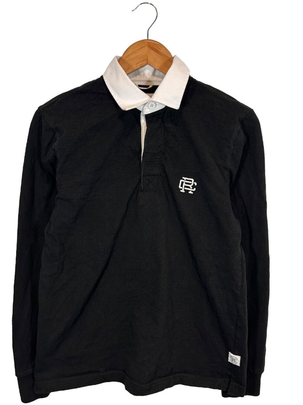 Reigning Champ Embroidered Logo '00' Rugby Shirt Size Mens S